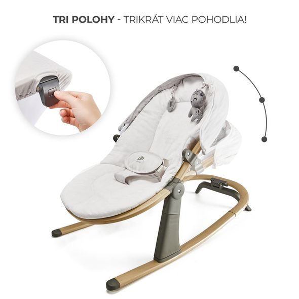 KINDERKRAFT LEHÁTKO ELSU GREY, DO 9KG - LEHÁTKA A HOUPADLA - SPINKÁNÍ