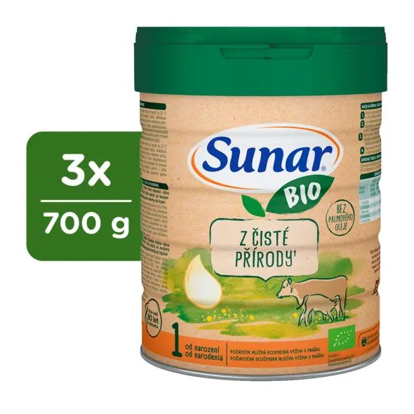 SUNAR 3X BIO 1 MLÉKO POČÁTEČNÍ 700G - KOJENECKÁ MLÉKA - KRMENÍ