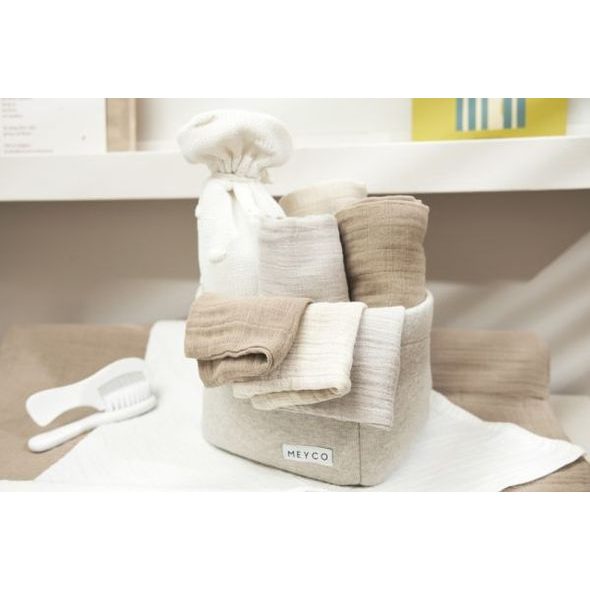 MEYCO MUŠELÍNOVÉ PLENY 3-BALENÍ - SOFT SAND/GREIGE/TAUPE - LÁTKOVÉ PLENY SKLÁDANÉ - PŘEBALOVÁNÍ