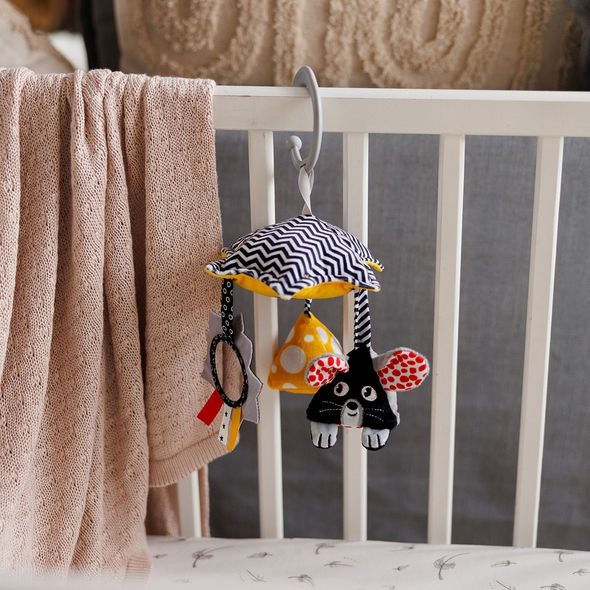 BABYONO HRAČKA ZÁVĚSNÁ KONTRASTNÍ KOLOTOČ MOUSE 0 M+ - HRAČKY K ZAVĚŠENÍ - PRO DĚTI