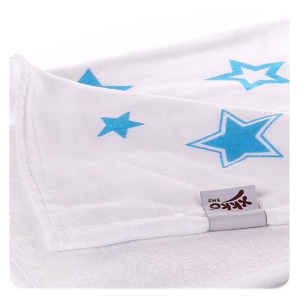 KIKKO XKKO BMB BAMBUSOVÁ DEKA XKKO BMB CYAN STARS 130X70CM - DĚTSKÉ DEKY PRO MIMINKA - SPINKÁNÍ