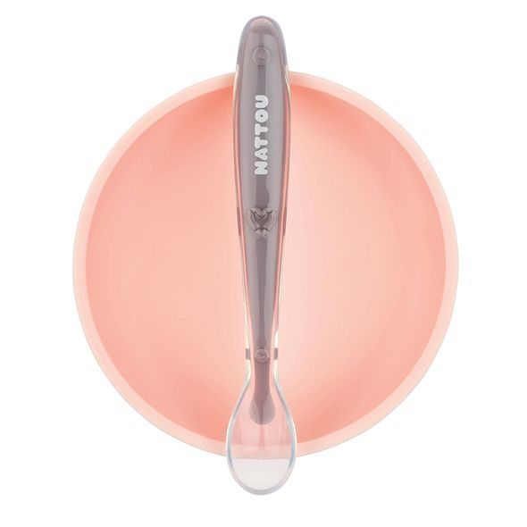 NATTOU JÍDELNÍ SET SILIKONOVÝ 2KS MISKA A LŽIČKA RŮŽOVÝ BEZ BPA - MISKY, TALÍŘKY A PODLOŽKY - KRMENÍ