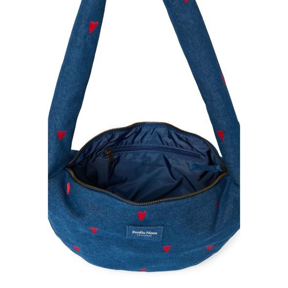 STUDIO NOOS DENIM MINI CROSS BODY BAG | DARK BLUE RED HEARTS - DOPLŇKY - PRO MAMINKY