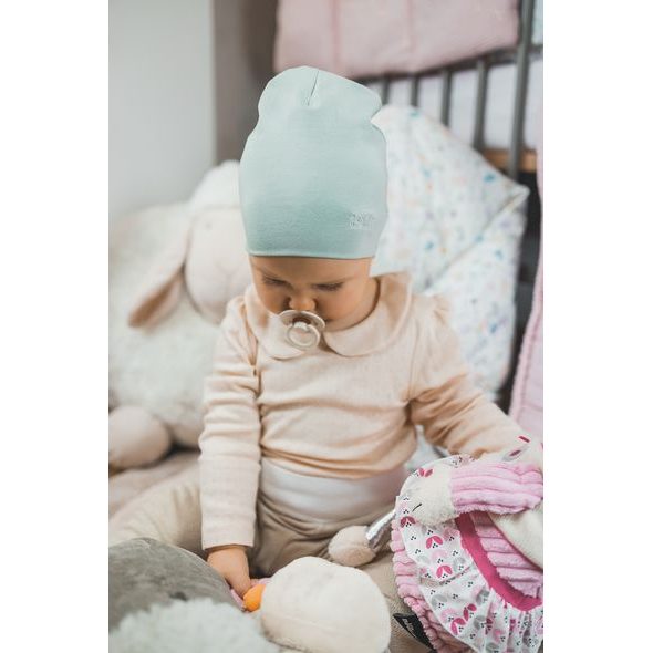 ENIE BABY DĚTSKÁ ČEPICE BAMBOO 3-6M MENTOLOVÁ - ČEPIČKY A KLOBOUČKY - PRO DĚTI