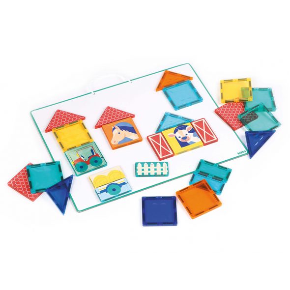 LUDI MAGNETICKÁ STAVEBNICE S TABULÍ FARMA 27 KS - STAVEBNICE A PUZZLE - PRO DĚTI