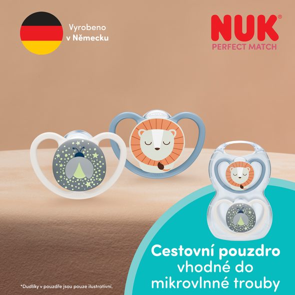 NUK PERFECT MATCH AIR NIGHT DUDLÍK FIREFLY/SHEEP 6-18M 2KS V BOXU - ŠIDÍTKA A DOPLŇKY - KRMENÍ