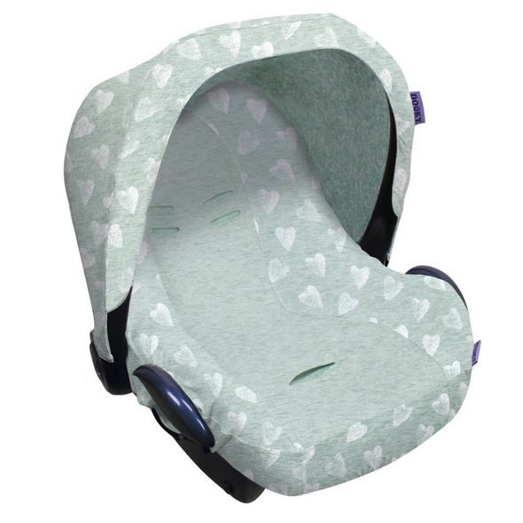 DOOKY STŘÍŠKA HOODY LIMITED HEARTS MINT - LETNÍ POTAHY - AUTOSEDAČKY A PŘÍSLUŠENSTVÍ