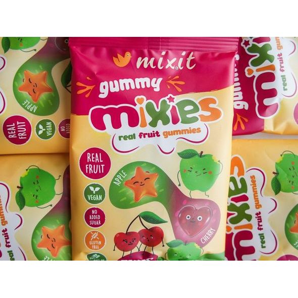 MIXIT OVOCNÉ MIXIES - JABLKO & TŘEŠEŇ - PŘÍRODNÍ ŽELÉ BONBÓNY - SLADKÉ ZOBÁNÍ - PRO MAMINKY