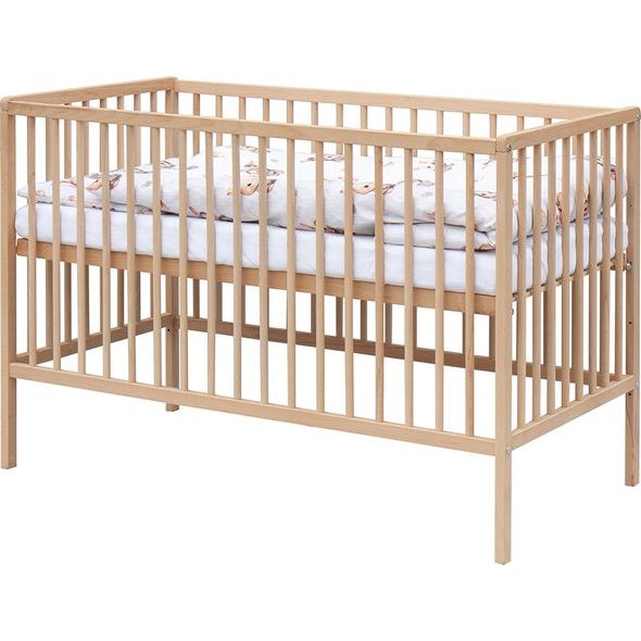 SCARLETT DĚTSKÁ POSTÝLKA S KOMPLETNÍ VÝBAVOU 120 X 60 CM KRÁLÍČEK ŠEDÁ - DŘEVĚNÉ POSTÝLKY - SPINKÁNÍ