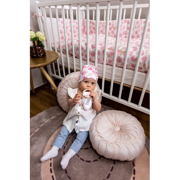 ENIE BABY DĚTSKÁ ČEPICE 9-12M PINK FLOWERS - ČEPIČKY A KLOBOUČKY - PRO DĚTI