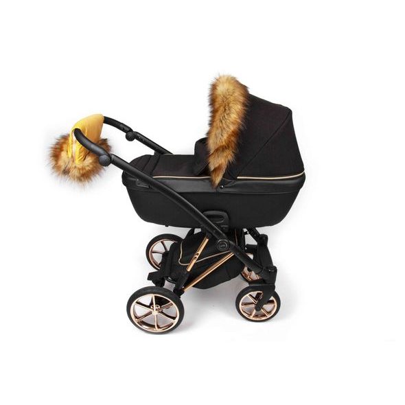JASMINE ZIMNÍ FUSAK S KOŽÍŠKEM ČERNÝ S HNĚDOU KOŽEŠINOU - FUSAKY DO KOČÁRKU - KOČÁRKY A PŘÍSLUŠENSTVÍ