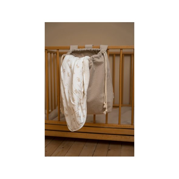 LITTLE DUTCH ZÁVĚSNÁ TAŠKA NA HRAČKY PURE BEIGE - BOXY NA HRAČKY - SPINKÁNÍ