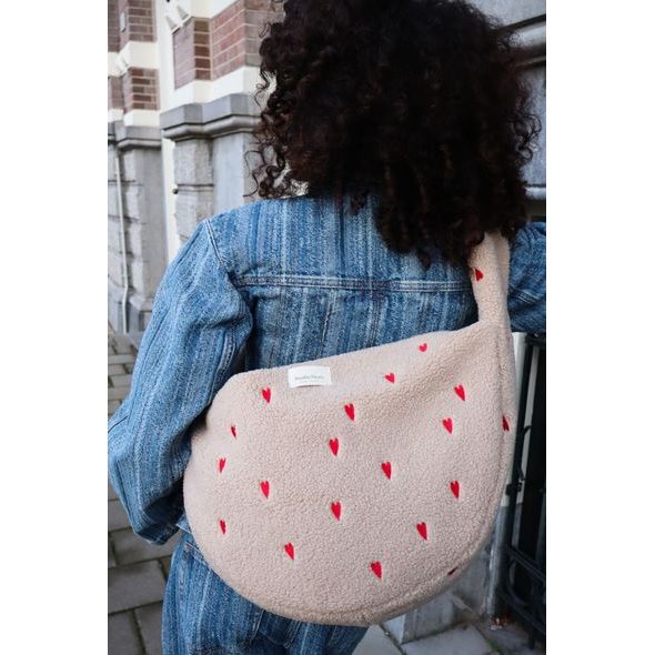 STUDIO NOOS TEDDY CROSS BODY BAG ECRU HEARTS - DOPLŇKY - PRO MAMINKY