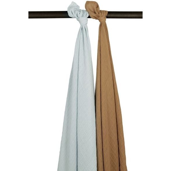 MEYCO MUŠELÍNOVÉ PLENY 2-BALENÍ LIGHT BLUE/TOFFEE - ZAVINOVACÍ PLENY / OSUŠKY VELKÉ - PŘEBALOVÁNÍ