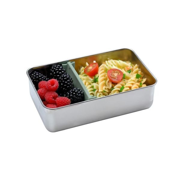 MELII NEREZOVÝ BENTO BOX 740 ML SE SILIKONOVÝM VÍKEM - ZELENÝ - USKLADNĚNÍ JÍDLA - KRMENÍ