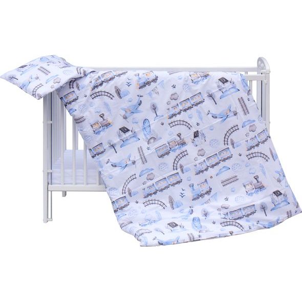 SCARLETT SOUPRAVA DO POSTÝLKY 2DÍLNÁ SCARLETT MAŠINKA 135X100CM MODRÁ - POVLEČENÍ DO POSTÝLKY - SPINKÁNÍ