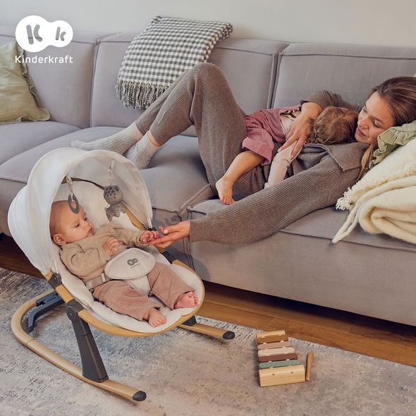 KINDERKRAFT LEHÁTKO ELSU GREY, DO 9KG - LEHÁTKA A HOUPADLA - SPINKÁNÍ