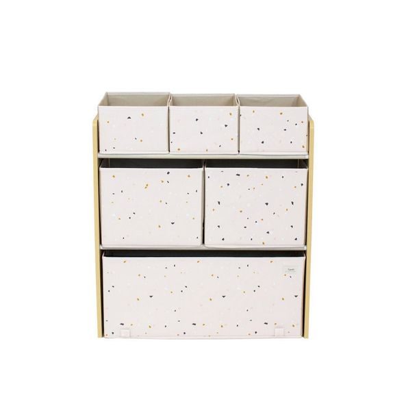 3 SPROUTS ORGANIZÉR NA HRAČKY RECYCLED TERRAZZO/PALEST PINK - BOXY NA HRAČKY - SPINKÁNÍ