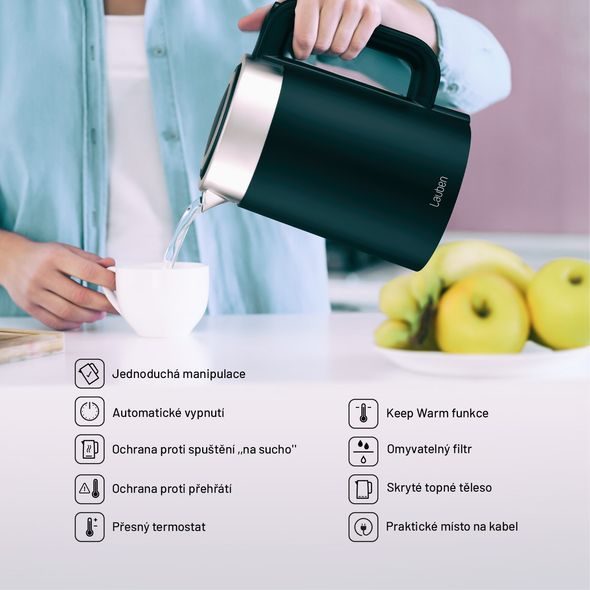 LAUBEN ELECTRIC KETTLE EK17SB - KUCHYŇSKÉ PŘÍSTROJE - KRMENÍ