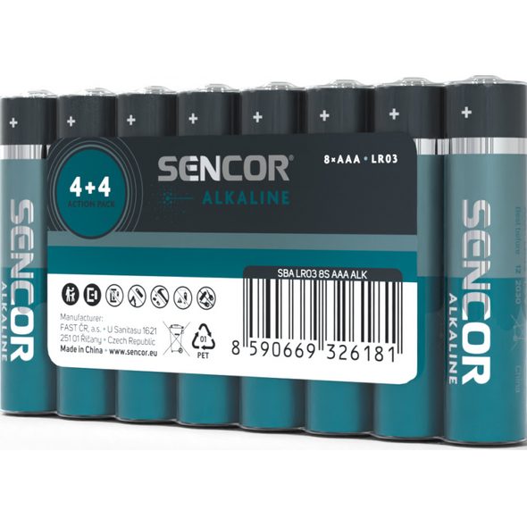 SENCOR ALKALICKÉ BATERIE AAA 8 KS - BATERIE - PRO DĚTI