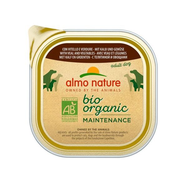 ALMO NATURE BIO ORGANIC S TELECÍM A ZELENINOU 300G VÝHODNÉ BALENÍ 9KS - PAŠTIKY PRO PSY - CHOVATELSKÉ POTŘEBY MALVÍKZOO