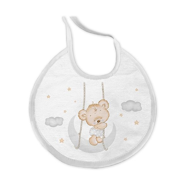 INTERBABY OSUŠKA FROTÉ MEDVÍDEK NA HOUPAČCE + BRYNDÁK - BÍLO/ŠEDÁ - OSUŠKY A DĚTSKÉ ŽUPANY - KOUPÁNÍ A ZDRAVÍ