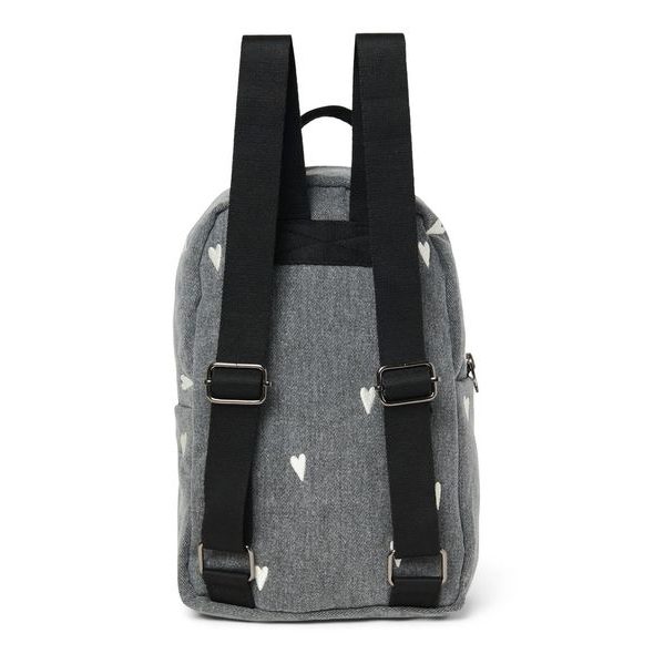 STUDIO NOOS DENIM MINI BACKPACK BATŮŽEK GREY HEART - ORGANIZÉRY A KOŠÍKY - KOČÁRKY A PŘÍSLUŠENSTVÍ