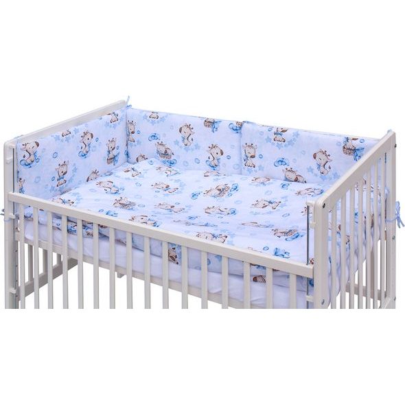 SCARLETT DĚTSKÁ POSTÝLKA S KOMPLETNÍ VÝBAVOU SCARLETT 120X60CM FIKI MODRÁ - DŘEVĚNÉ POSTÝLKY - SPINKÁNÍ