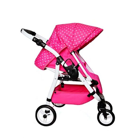 JASMINE KOČÁREK PRO PANENKY KIDS SPORT RŮŽOVÝ PUNTÍK - KOČÁRKY PRO PANENKY - PRO DĚTI
