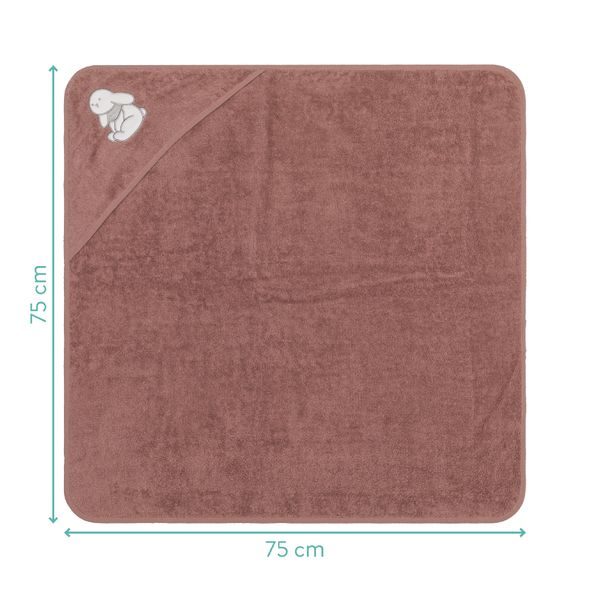 FILLIKID OSUŠKA S KAPUCÍ RABBIT PINK 75X75 CM - OSUŠKY A DĚTSKÉ ŽUPANY - KOUPÁNÍ A ZDRAVÍ