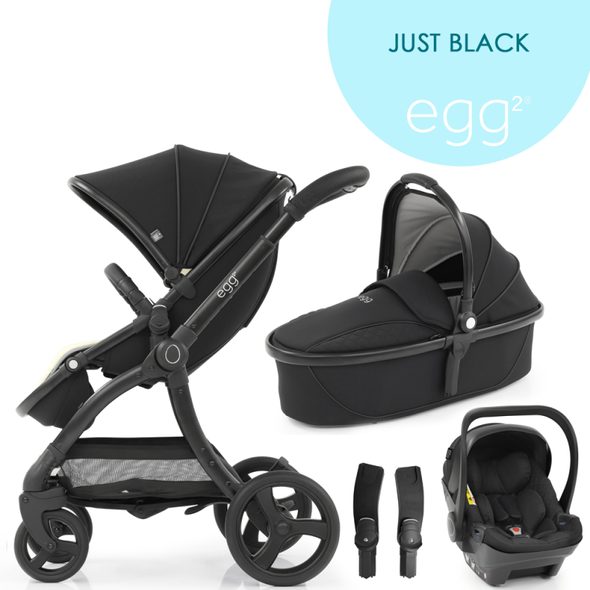 EGG2 SET 4V1 JUST BLACK 2021 - TROJKOMBINACE - KOČÁRKY A PŘÍSLUŠENSTVÍ