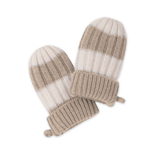 LODGER RUKAVICE STRIPE MERINO BEIGE VEL. 0 - 12 MĚSÍCŮ - RUKAVIČKY, ŠÁTKY, NÁKRČNÍKY - PRO DĚTI