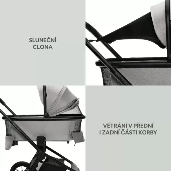 ZOPA SET MOVE CROSS 3 + KORBA + ADAPTÉRY - DVOJKOMBINACE - KOČÁRKY A PŘÍSLUŠENSTVÍ