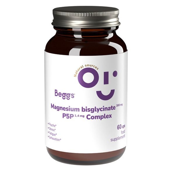 BEGGS MAGNESIUM BISGLYCINATE 380 MG + P5P COMPLEX 1,4 MG (60 KAPSLÍ) - POTRAVINOVÉ DOPLŇKY - PRO MAMINKY