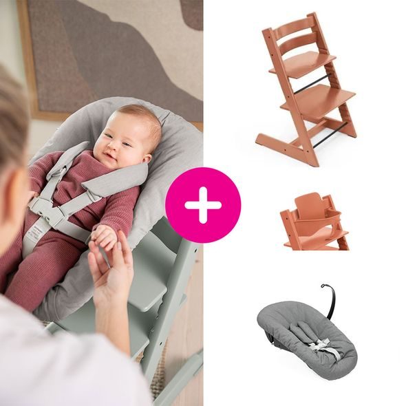 STOKKE® TRIPP TRAPP® + NOVOROZENECKÁ SADA + BABY SET ZVÝHODNĚNÁ SADA - JÍDELNÍ ŽIDLIČKY DŘEVĚNÉ - KRMENÍ
