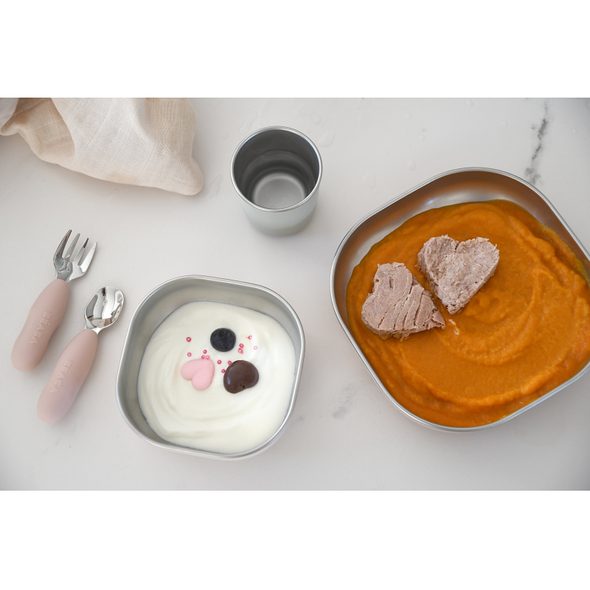 BEABA JÍDELNÍ SADA NEREZ 3-DÍLNÁ COTTON CANDY - MISKY, TALÍŘKY A PODLOŽKY - KRMENÍ