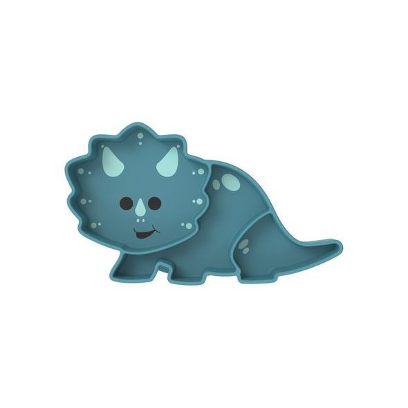 MELII SILIKONOVÝ DĚLENÝ TALÍŘEK S PŘÍSAVKOU - LUXE DINOSAUR - MISKY, TALÍŘKY A PODLOŽKY - KRMENÍ