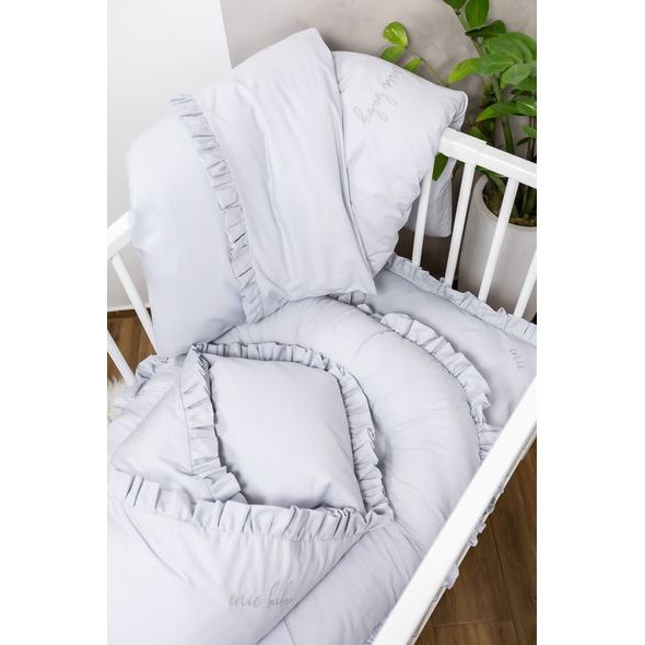 ENIE BABY POVLEČENÍ SWEET ŠEDÉ 100X140 A 40X60 CM - POVLEČENÍ DO POSTÝLKY - SPINKÁNÍ