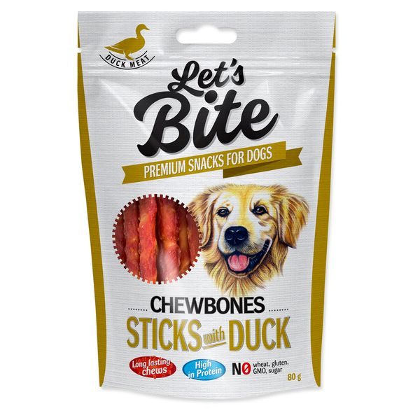 LET’S BITE CHEWBONES - STICKS WITH DUCK 120 G - DENTÁLNÍ PAMLSKY PRO PSY - CHOVATELSKÉ POTŘEBY MALVÍKZOO