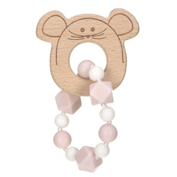 LÄSSIG TEETHER BRACELET WOOD/SILICONE - KOUSÁTKA - PRO DĚTI