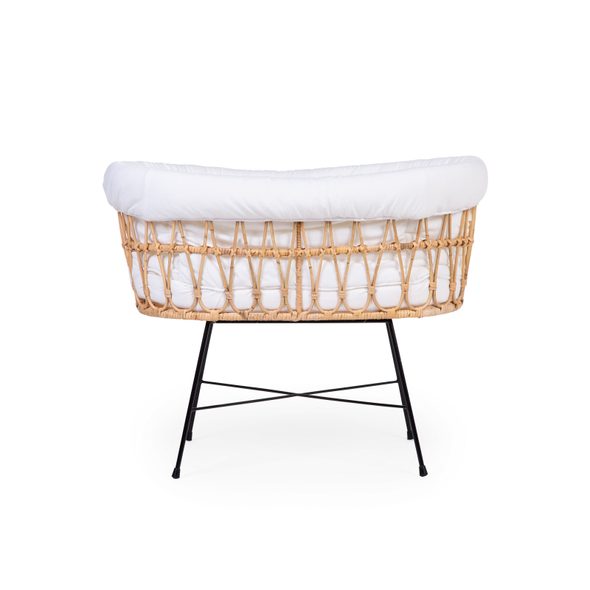 CHILDHOME KOŠÍK NA MIMINKO RATANOVÝ KOVOVÉ NOHY + MATRACE + POTAH JERSEY ECRU - KOŠÍKY A KOLÉBKY - SPINKÁNÍ