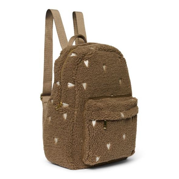 STUDIO NOOS TEDDY MIDI BATŮŽEK S PŘEDNÍ KAPSOU BROWN HEARTS - BATOHY A TAŠKY - PRO DĚTI