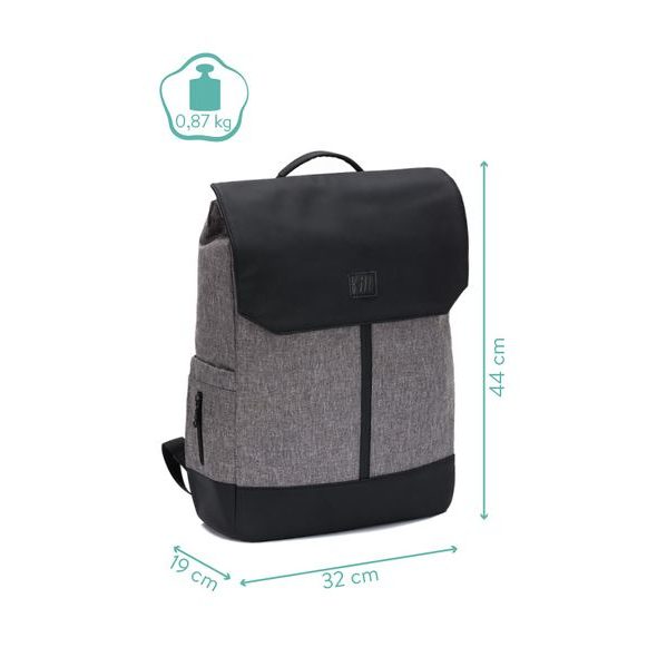 FILLIKID BATOH NA PLENY OSAKA GREY MELANGE - PŘEBALOVACÍ BATOHY - KOČÁRKY A PŘÍSLUŠENSTVÍ