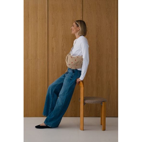 STUDIO NOOS PUFFY ADULT FANNY KABELKA ECRU HEARTS - ORGANIZÉRY A KOŠÍKY - KOČÁRKY A PŘÍSLUŠENSTVÍ