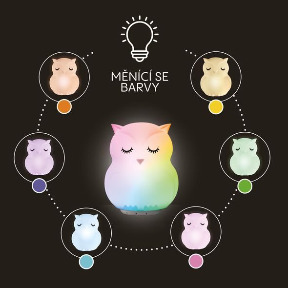 ZOPA SILIKONOVÁ LED NOČNÍ LAMPIČKA S HUDBOU VEL. L - NOČNÍ SVĚTLA - SPINKÁNÍ