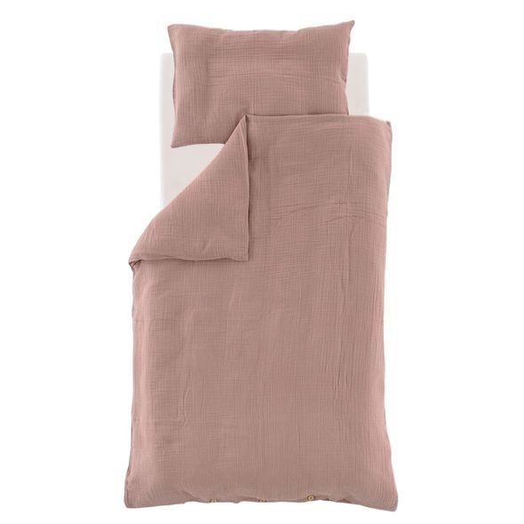 TRÄUMELAND POVLEČENÍ MUSSELIN GOTS 100/135 + 40/60 ROSA - POVLEČENÍ DO POSTÝLKY - SPINKÁNÍ