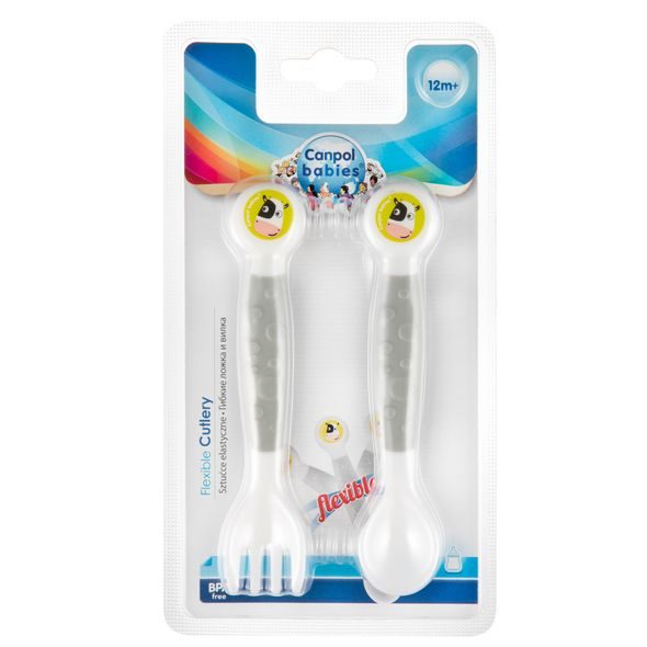 CANPOL BABIES FLEXIBILNÍ PŘÍBOR KRAVIČKA - LŽIČKY A PŘÍBORY - KRMENÍ