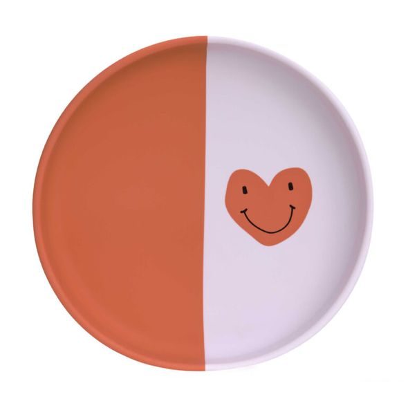 LÄSSIG PLATE SILICONE HAPPY RASCALS HEART LAVENDER - MISKY, TALÍŘKY A PODLOŽKY - KRMENÍ