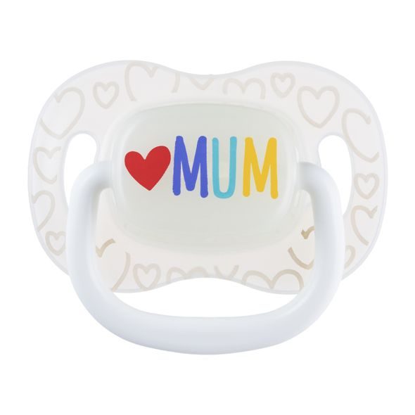 CANPOL BABIES DUDLÍK SVÍTÍCÍ SILIKONOVÝ SYMETRICKÝ LOVE MUM&DAD 0-6M 2KS - ŠIDÍTKA A DOPLŇKY - KRMENÍ