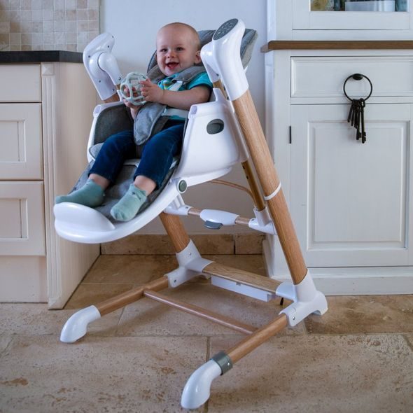 BO JUNGLE JÍDELNÍ ŽIDLIČKA B-SWINGING CHAIR PURE WHITE 2V1 - JÍDELNÍ ŽIDLIČKY PLASTOVÉ - KRMENÍ